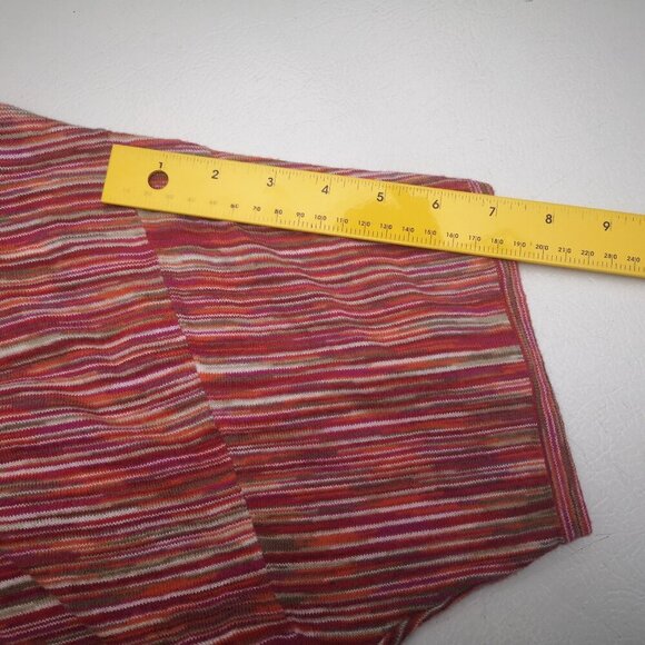 Lane Bryant Ladies Lightweight Short Sleeves Red & Green Stripe Sweater - Picture 6 of 7